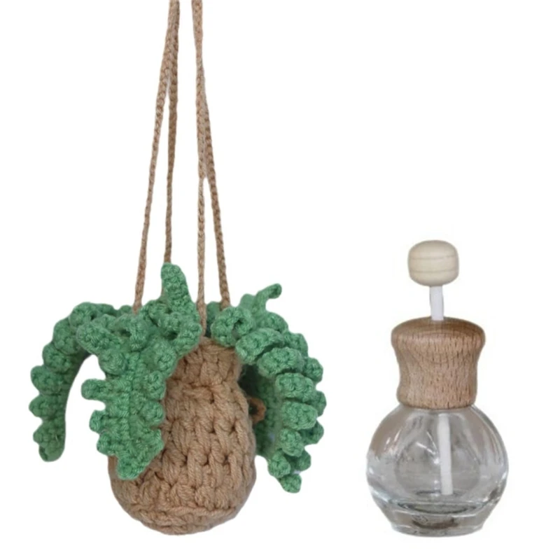 Crochet Plant auto freshener Empty Bottle Decorative Plant for Essential Oils Drop shipping