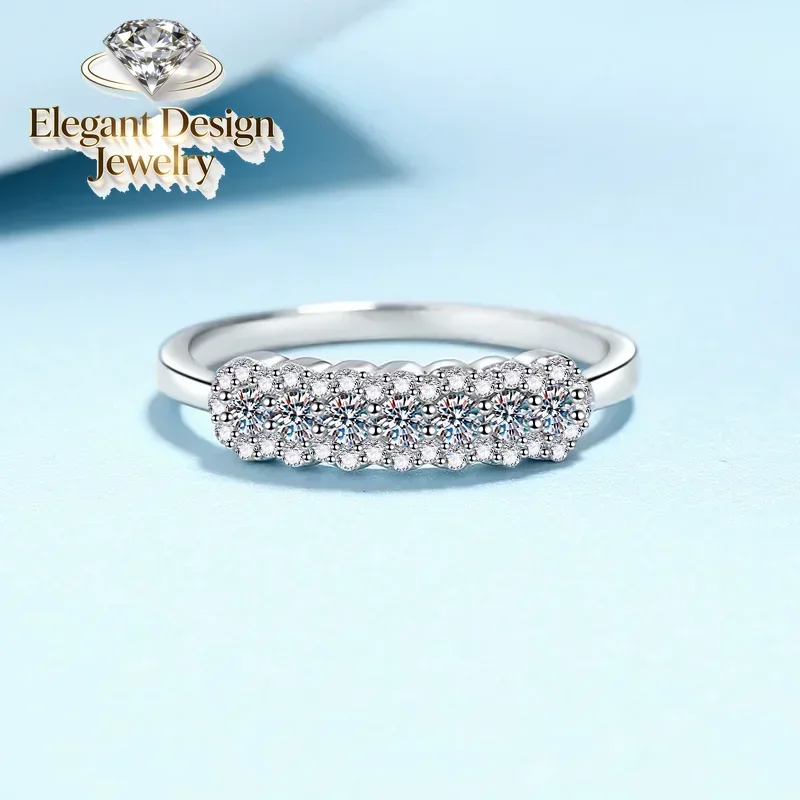 Elegant-Design PT950 Platinum  Light Luxury 0.37ct Moissanite Rings for Women High Sense of Daily Versatile Models Jewelry
