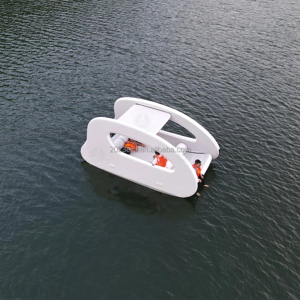 EJIA EJ-EHB02 6-8 Person Portable Inflatable Boat 8-Speed Transom Mount Trolling Motor 100-500kg Capacity for Outdoor Fishing