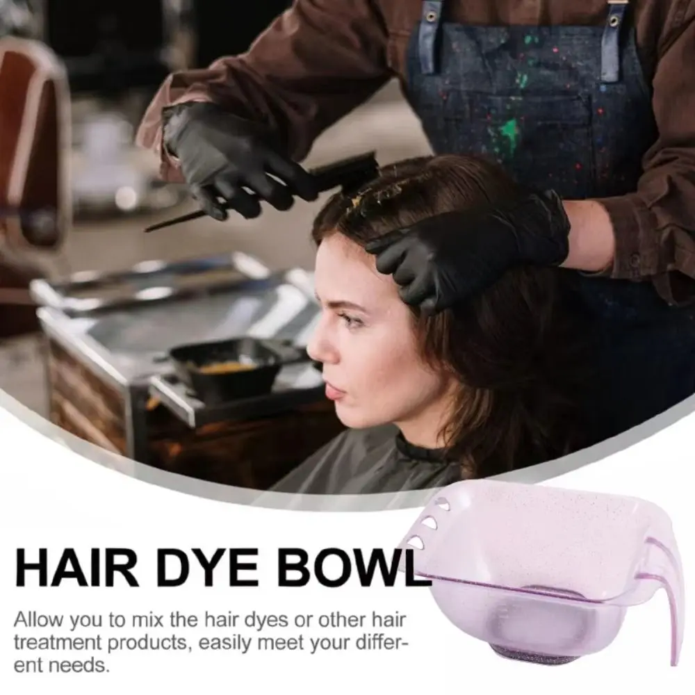 Glitter Color Hair Coloring Bowl Reusable Easy To Clean Hair Dye Mixing Bowl Large Capacity Anti-slip