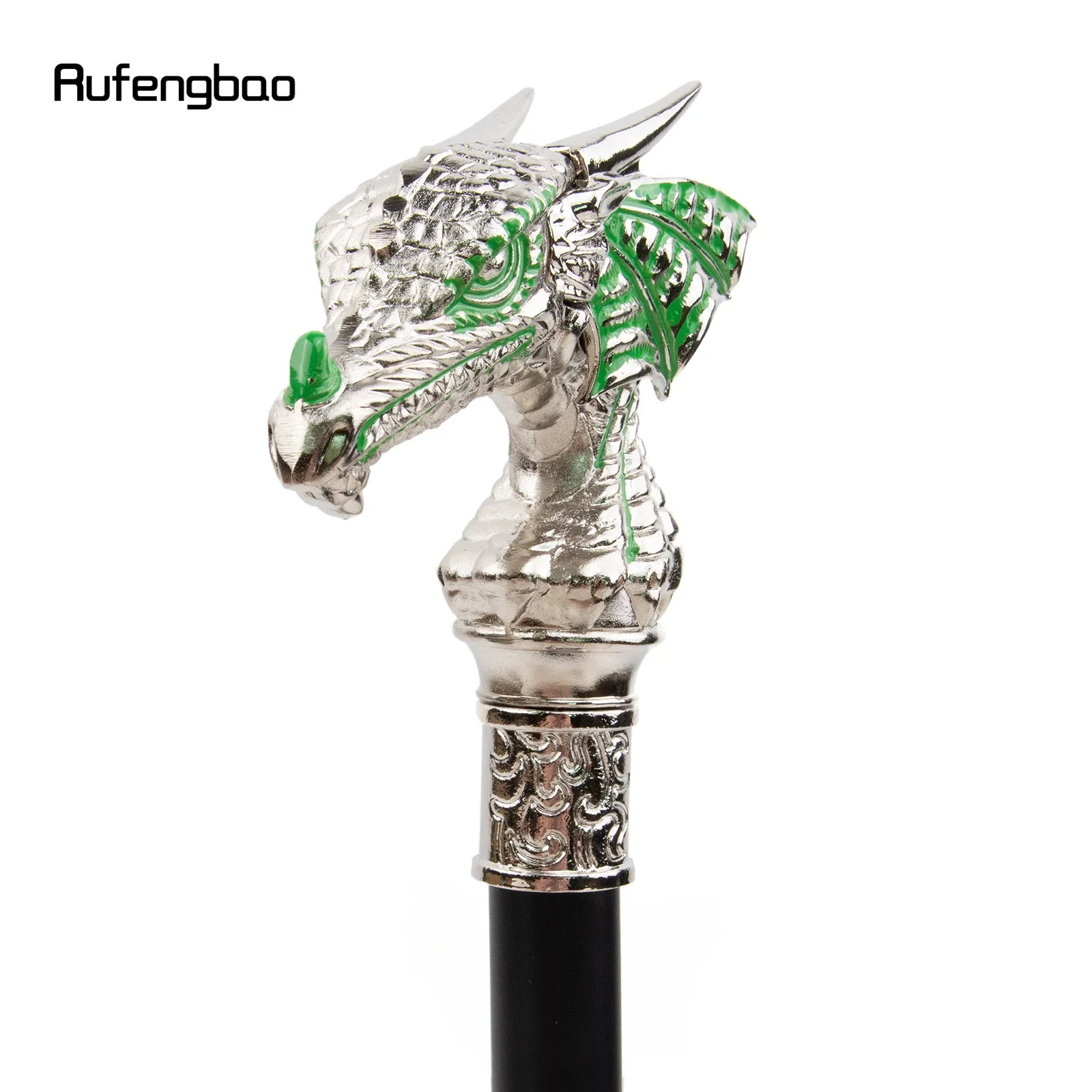 Grün weiß Luxus Drachenkopf Gehstock Mode dekorative Gehstock Gentleman elegante Cosplay Rohr knopf Crosier 94cm