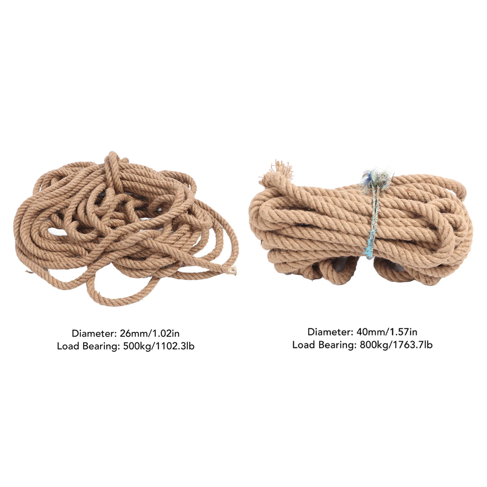 حبل القنب الأصفر الملتوي، حبل الجوت السميك الطبيعي، أرجوحة، درابزين القارب