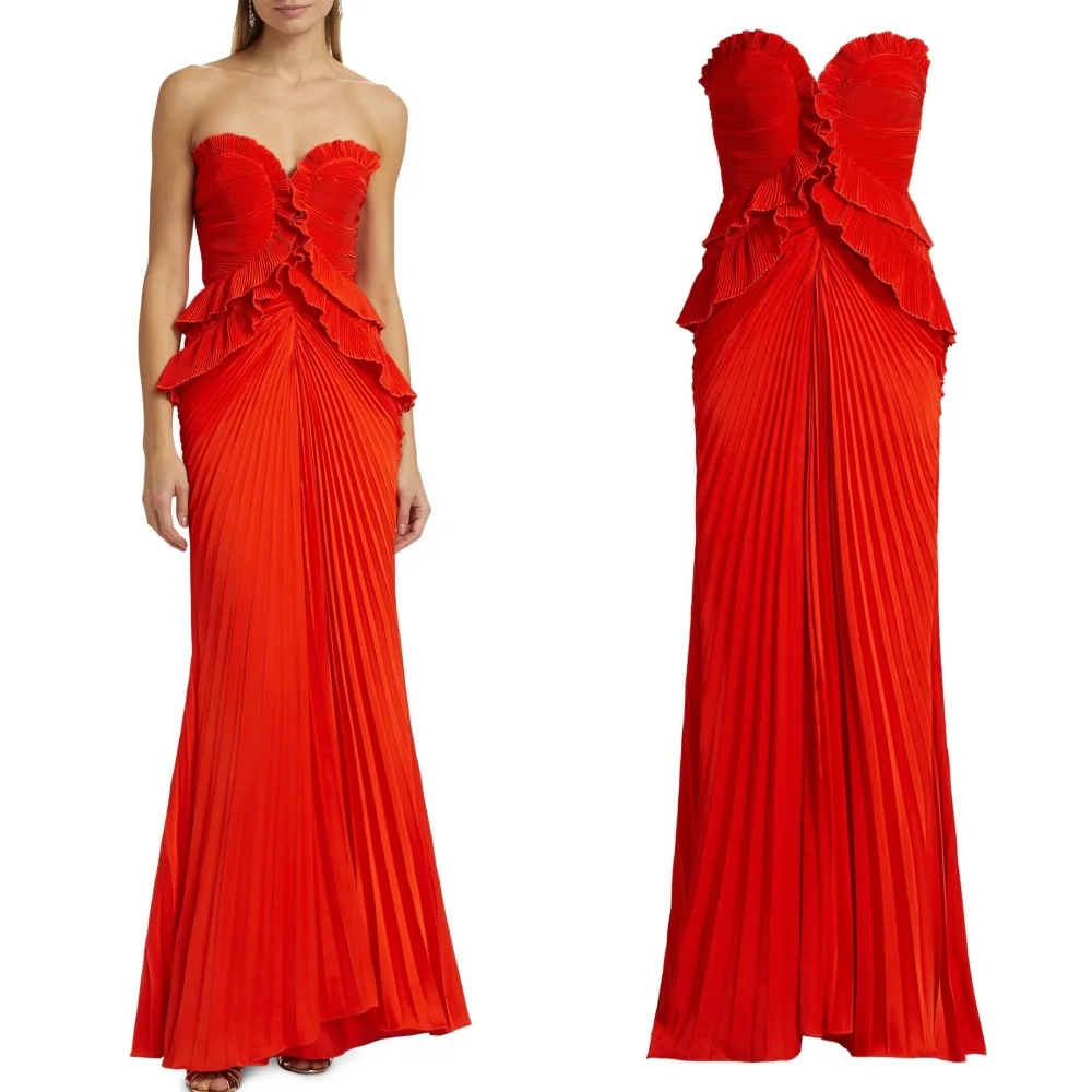 

Customized Classic Simple Sexy Jersey Draped Pleat Straight Sweetheart Long Dresses Bespoke Occasion Dresses Sizes Available