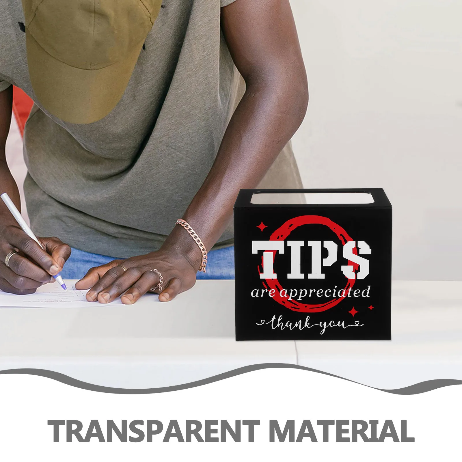 صندوق تبرع شفاف من الأكريليك لنصائح جرة المال بار مطعم نادل مجموعة الخيرية صندوق الاقتراحات