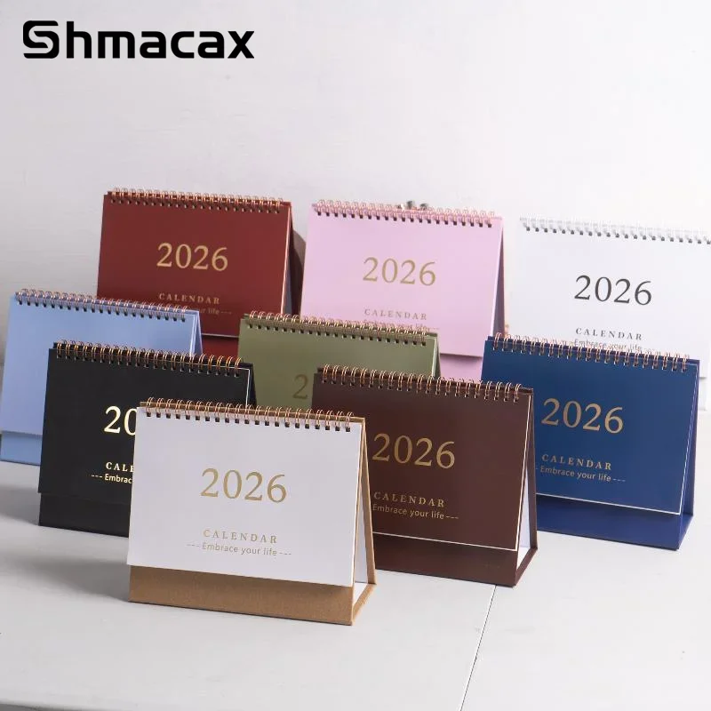 

2026 Mini Simple Calendar Small Desk Calendar Creative Portable Coil Calendar Planner Desktop Ornament Office Stationery