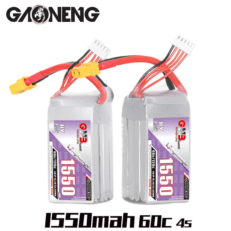 

Upgraded 120c GNB 4s 1550mAh 15.2v Lipo Battery For RC Helicopter Quadcopter FPV Racing Drone Spare Parts 60c HV 15.2v Battery