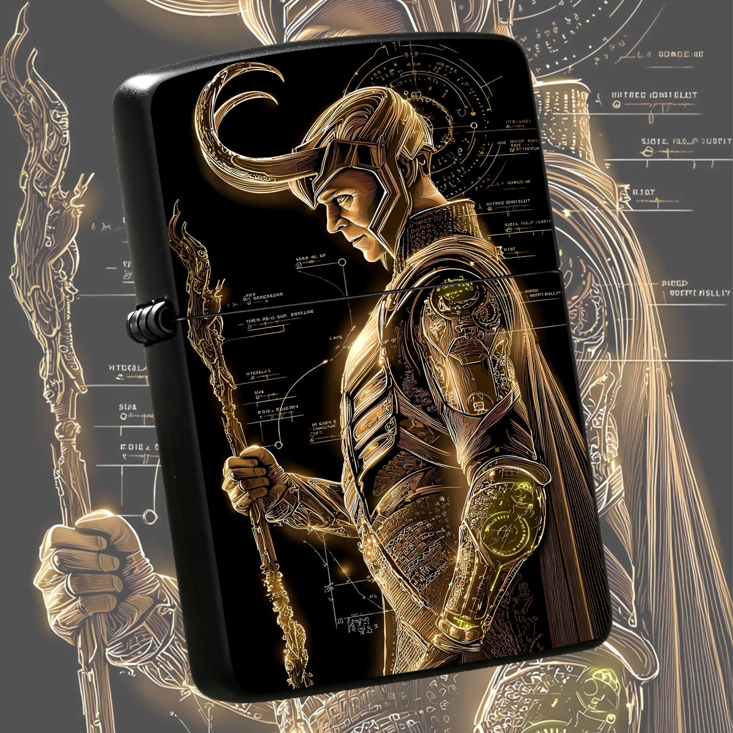 Creative Themed Igniter Gorgeous Gold Line Art Character Styling Design Suitable For All Daily Scenes Stylish Collectible Accessory Ideal For Personal Use Gifting To Fellow Pop Culture Fans A Humorous And Interesting Lighter