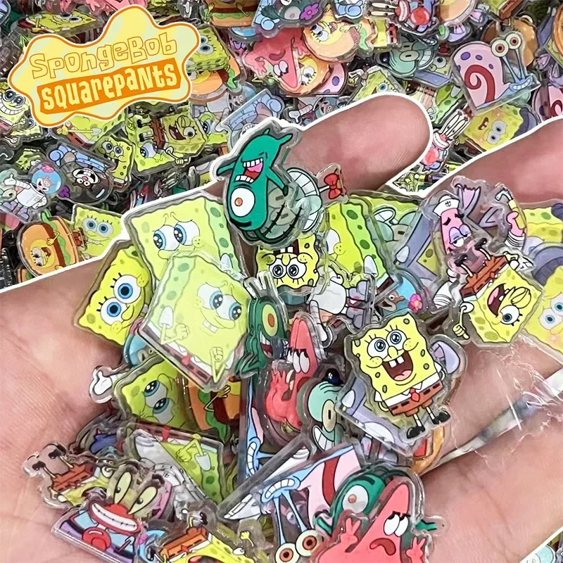 50pcs spongebob floobob נייר איור צעצועים צעצועים עשוקים בעבודת יד אביזרים לדיסקט עיצוב מיניאטורי