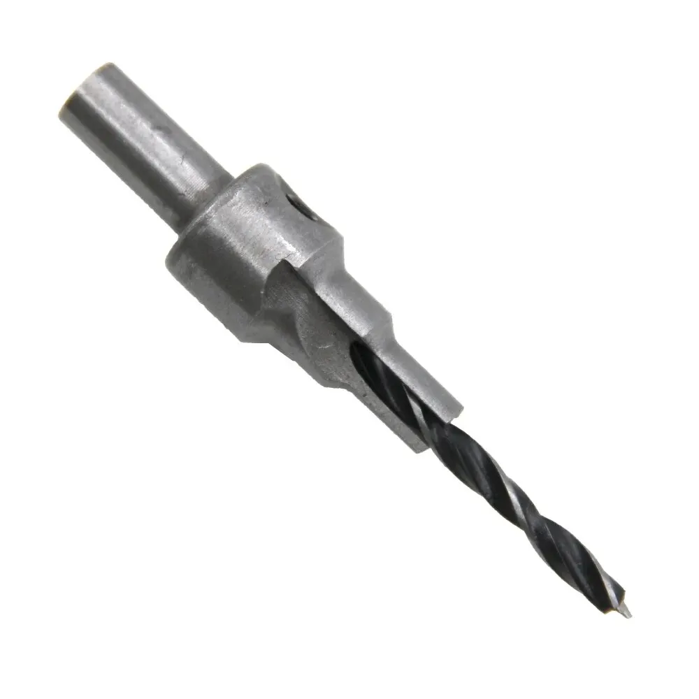 4/5mm Self Centering Cone Hole Drill Bit Wrench Tool Set 2PC Two Edge Three Step Woodworking Three Point Countersunk Hole Drill