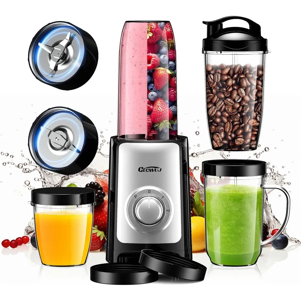 

Smoothie Blender, Personal Blender or Shakes and Smoothies,12Pcs Coee Grinder and Countertop Blenders Combo or Kitchen, Portable