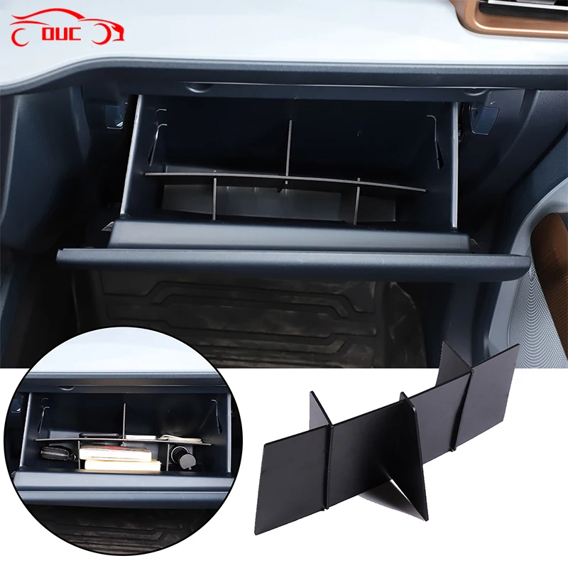 

For Ford Maverick 2022 ABS Black Car Co-pilot Glove Box Storage Accessories Internal Sorting Partition Car Styling