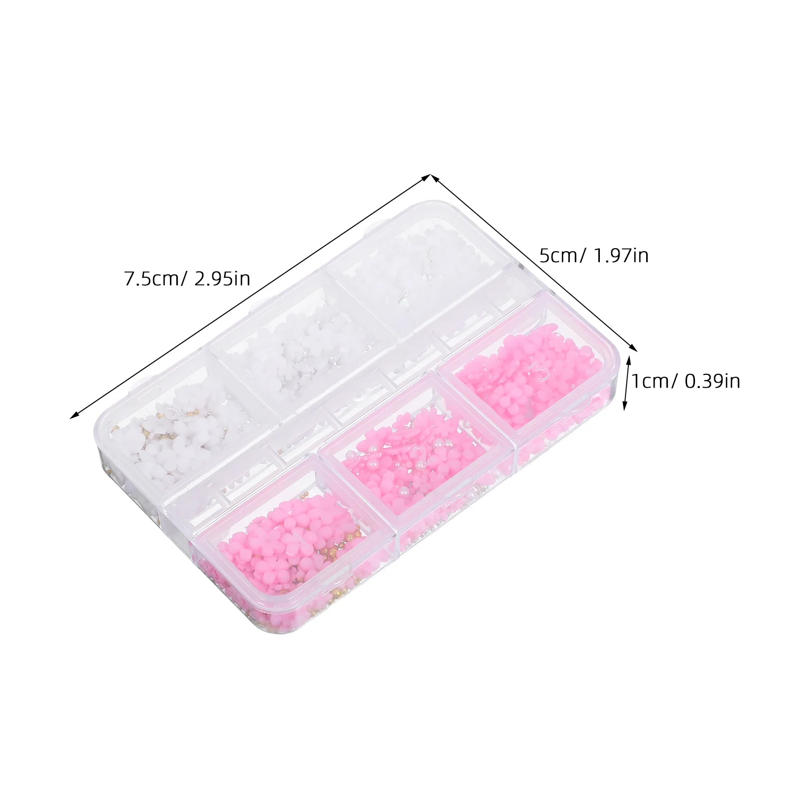3D Flower Nail Charms Mixed Sizes Colorful Resin Artificial Pearls DIY Manicure Art Decorations Flower Nail Art