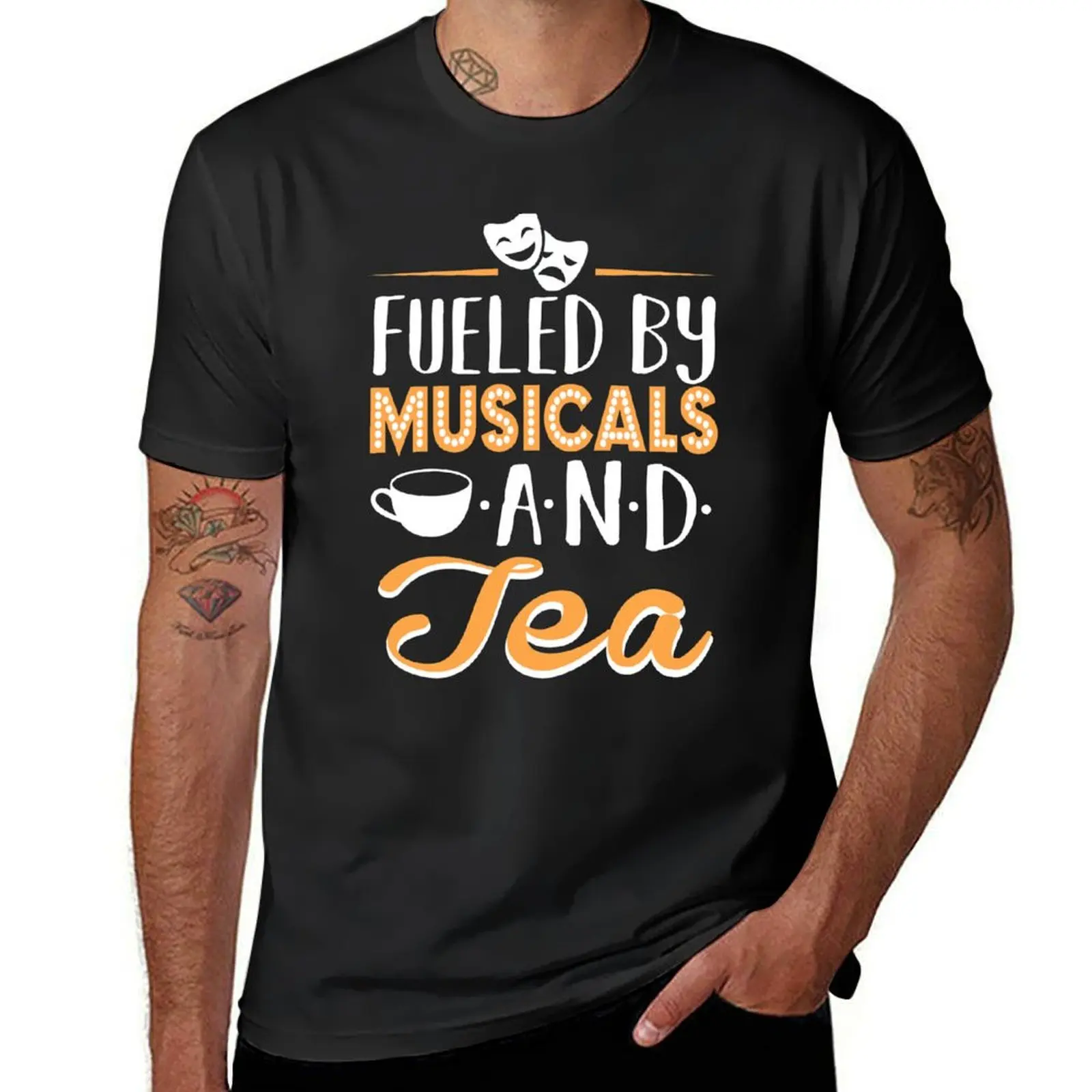 Fueled by Musicals and Tea T-Shirt sports fans blacks hippie clothes Short sleeve tee men