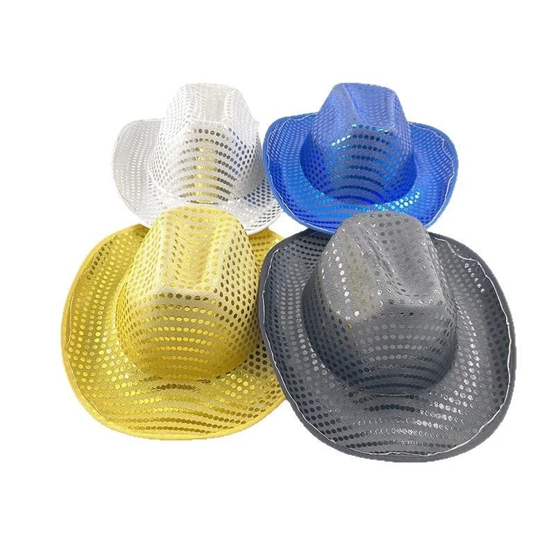 Blinky LED Light Cowboy Cowgirl Hat Flashing Cap Glowing Hat Carnival Men Women Bachelorette Party Wedding Bridal Supplies view 6