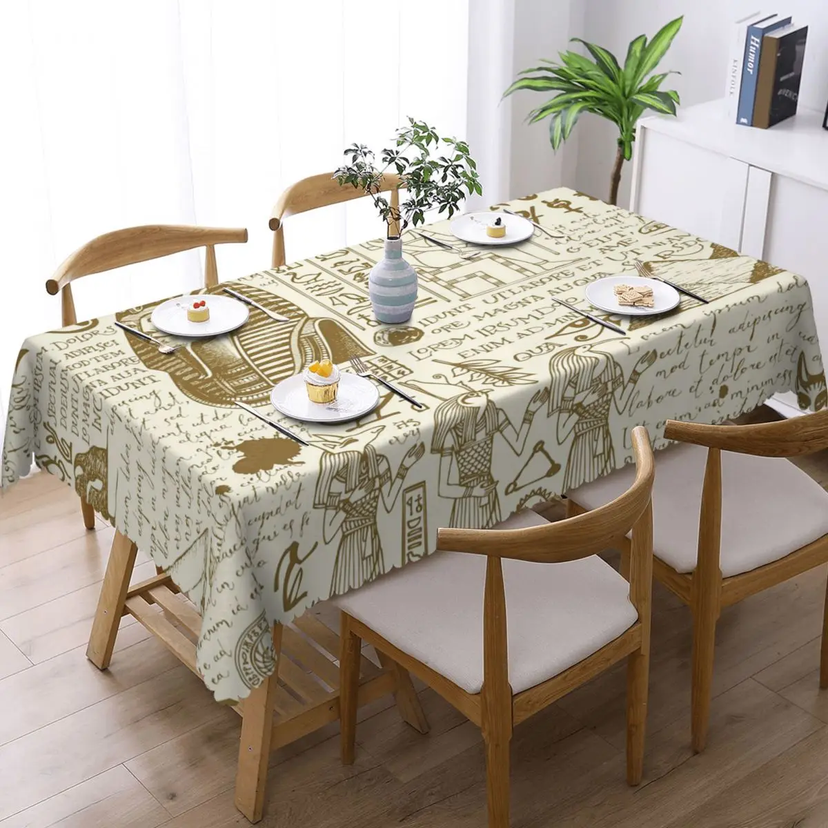 Ancient Egypt God Horus And Anubis Egyptian Pharaoh Custom Rectangular Tablecloth Waterproof Table Cover for Events Table Cloth