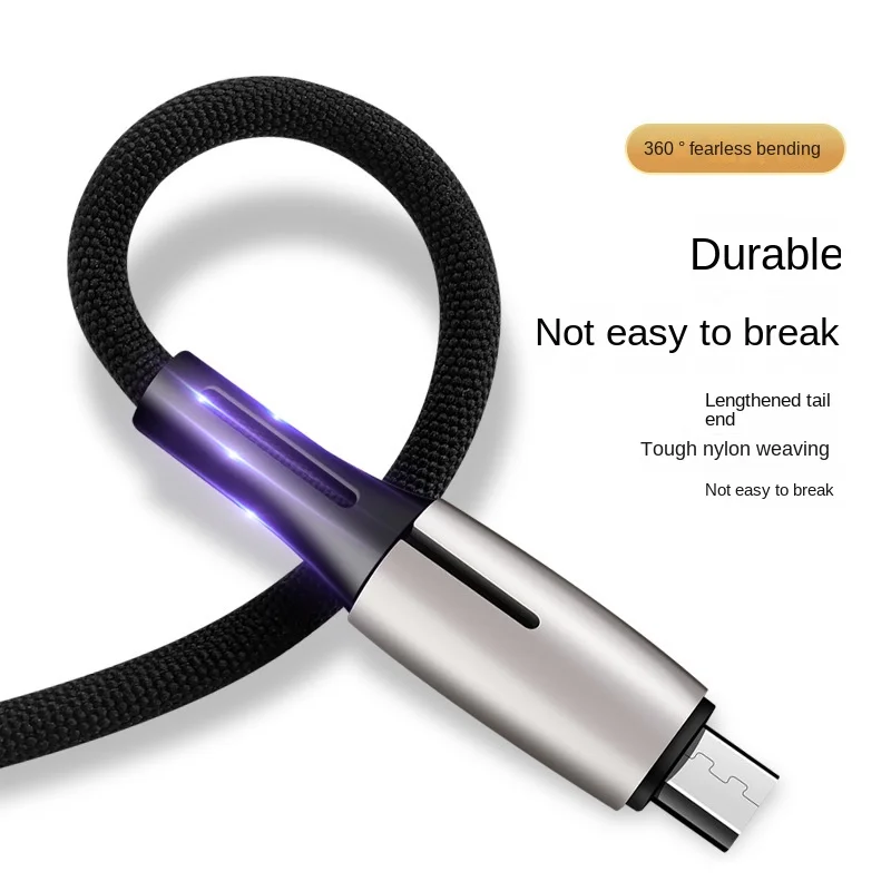 Zinc alloy braided data cable suitable for smartphone data cable type-c