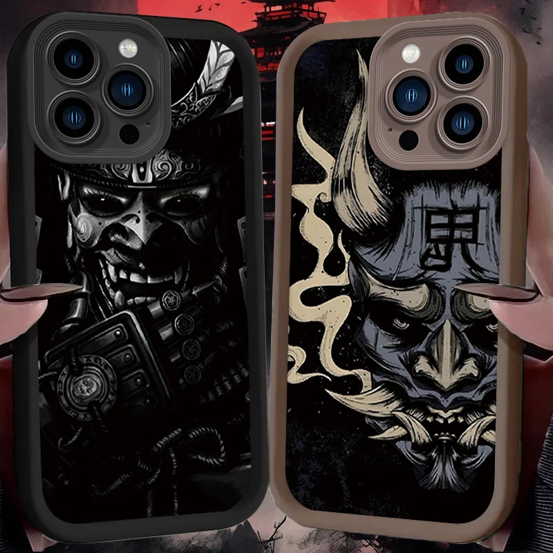 Terror Ghost Face Warrior Phone Case for iPhone 16 15 14 13 12 11 Pro Max XS X XR 8 7 6S Plus SE 2020 Soft Silicone Back Cover