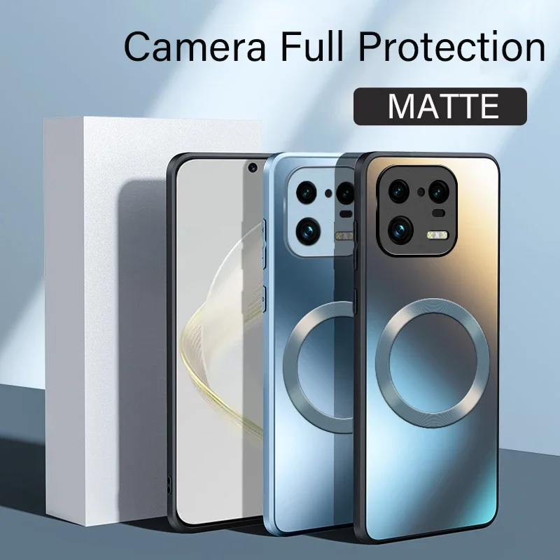 AG Matte Silicone Hard Case for Xiaomi Mi 15T 14 13 13T 12T 11 Poco F3 F4 F5 Pro Frosted Phone Magnetic Wireless Charging Case