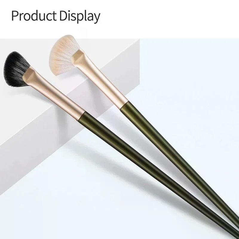 Flat Angled Contour Makeup Brush,Half Fan-shape Nose Shadow Brush,Professional Soft Highlighter Blush Make Up Tools