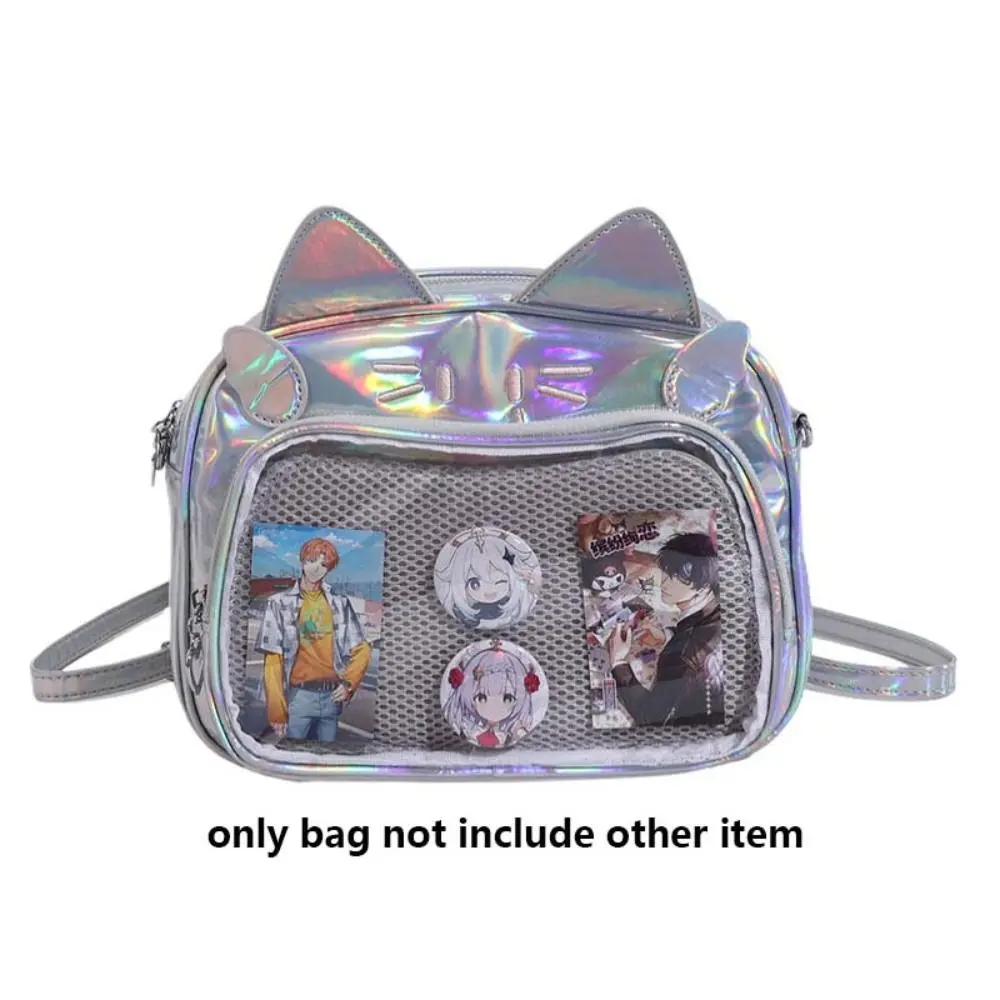 Creative Zipper Bag Kawaii Cat Itabag Cotton Bag PU Transparent Pocket Idol Merchandise Storage Wallet Fashion Backpacks Gift