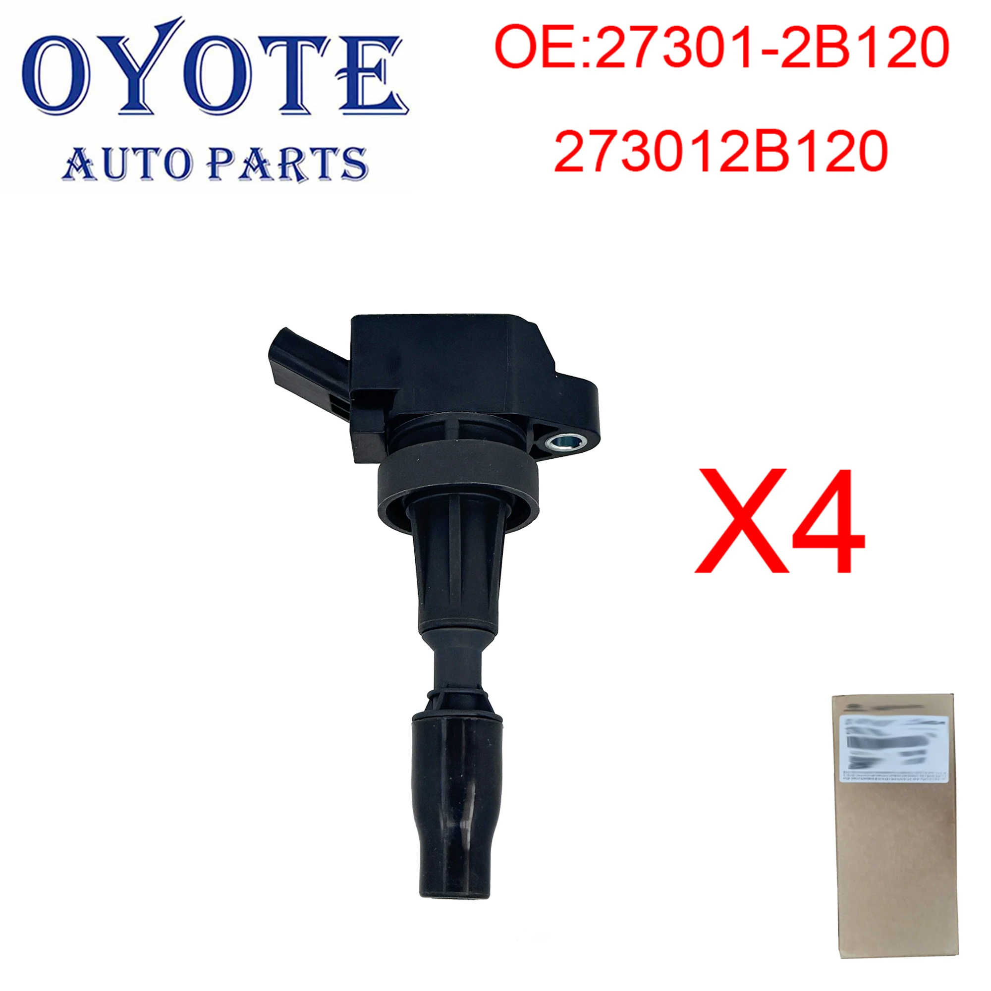 

OYOTE 27301-2B120 273012B120 4PCS Ignition Coil for Hyundai Avante Elantra Sonata Tucson Veloster i30 for kia Soul Opima Forte