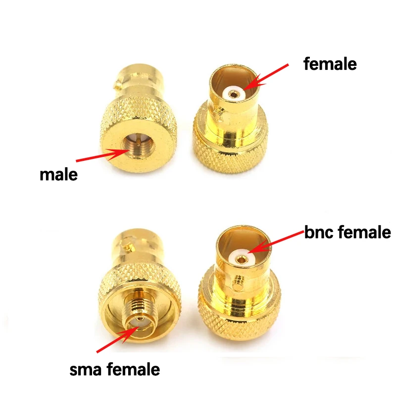1PC BNC to SMA Adapter RF Coaxial Connector Male/Female Gold Silver Black Nickel Plated for WiFi Antenna Ham Radio CCTV