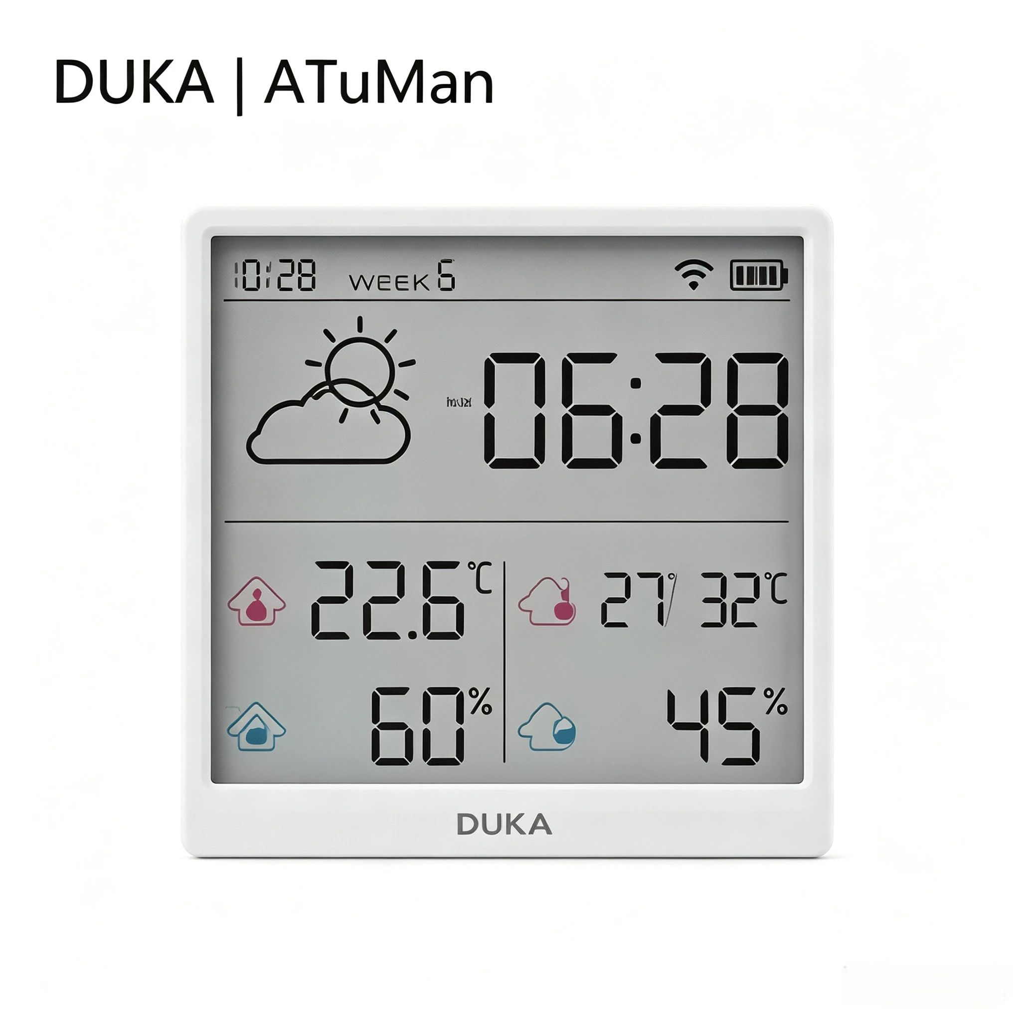 Nouveau capteur électronique de température et d'humidité DUKA TH3, hygromètre numérique intelligent Wifi, thermomètre, horloge, station météo