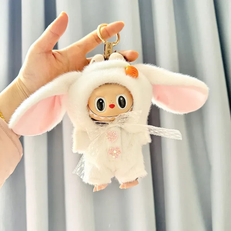 Labubu Clothes Outfit Accessories for 17cm Labubu V2 V1 Plush Idol Doll's Clothing White Rabbit Labubu Accessories