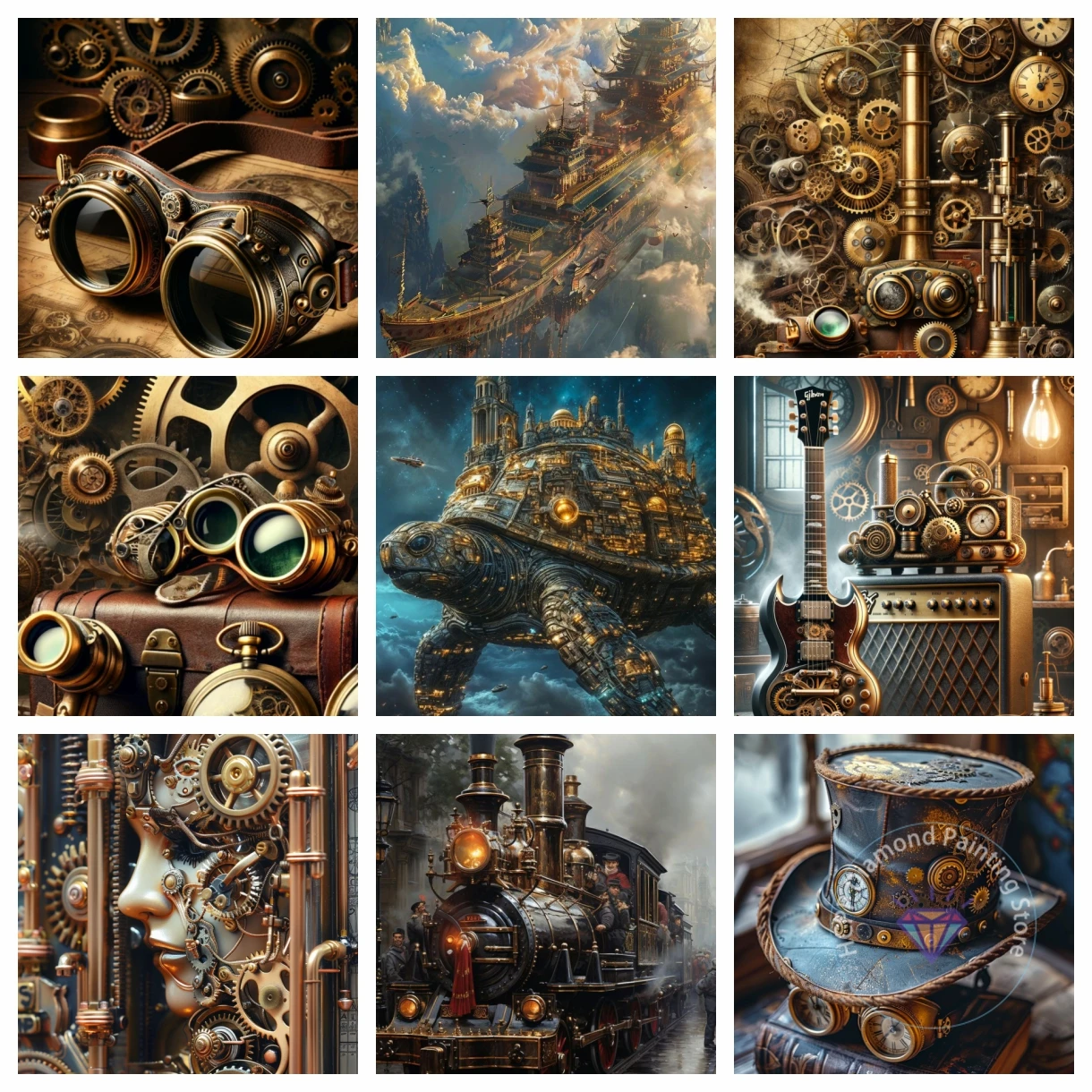 Steampunk Mechanical Diamond Painting Kit 5D DIY Diamond Embroidery Handmade Art Adult Children Gift Crafts Home Decoration