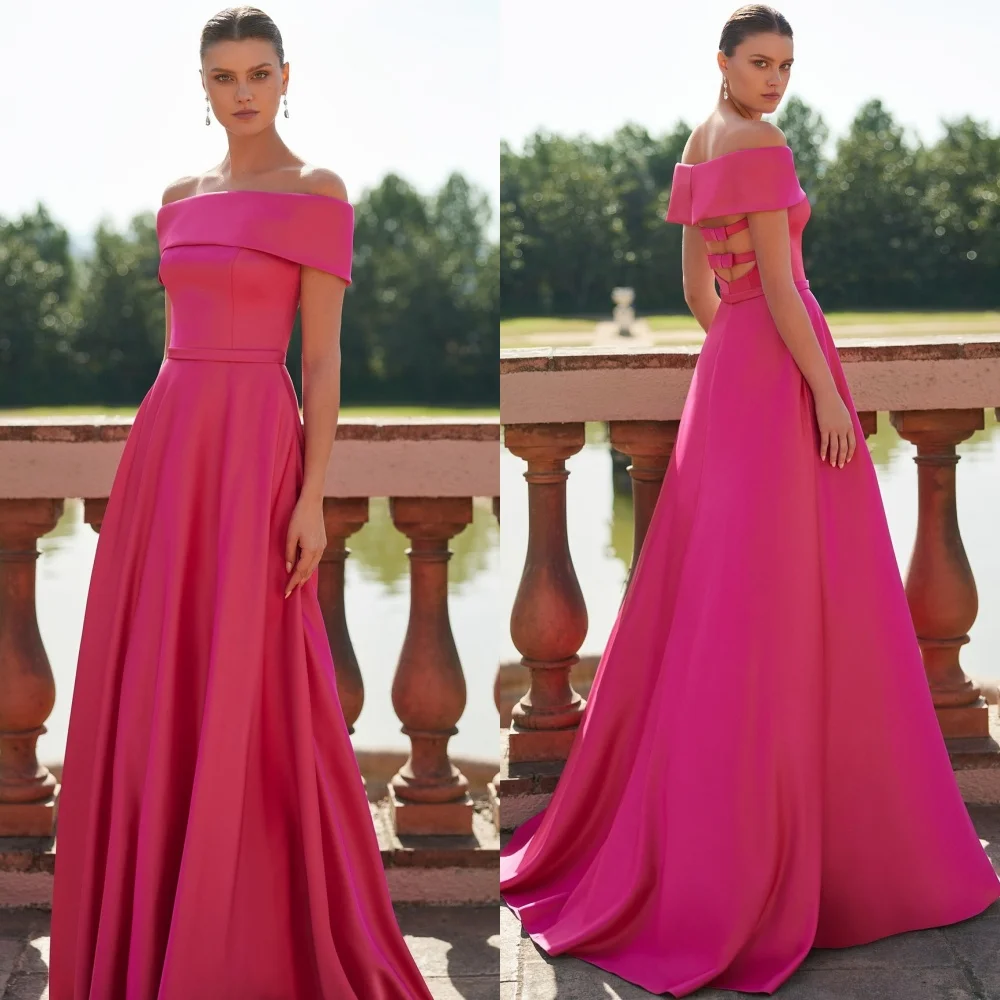 

Customized High Quality Jersey Pleat A-line Off-the-shoulder Long Dresses Bespoke Occasion Intricate Unisex