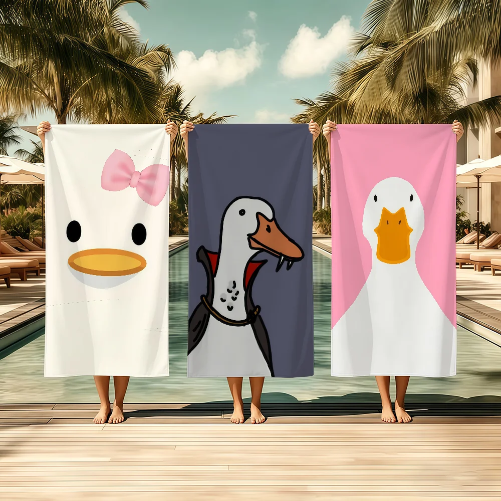 Funny D-duck Cute Towel Textile Bathrobe Beach Quick-Drying Lightweight Portable Camping Swim Pool Travel