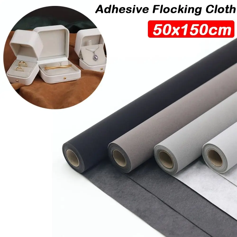 50x150cm Self Adhesive Velvet Fabric Thickened Soft Touch Jewelry Display Liner Peel And Stick Self Adhesive Flocked Fabric Roll