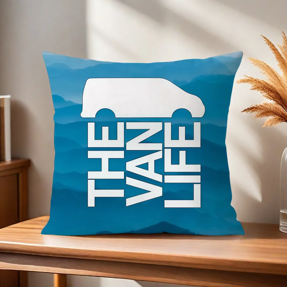 Der Van Life Kissenbezug Kissenhülle für Zuhause, Sofa, Wohnzimmer, Büro, Café, Auto. – Detail 7
