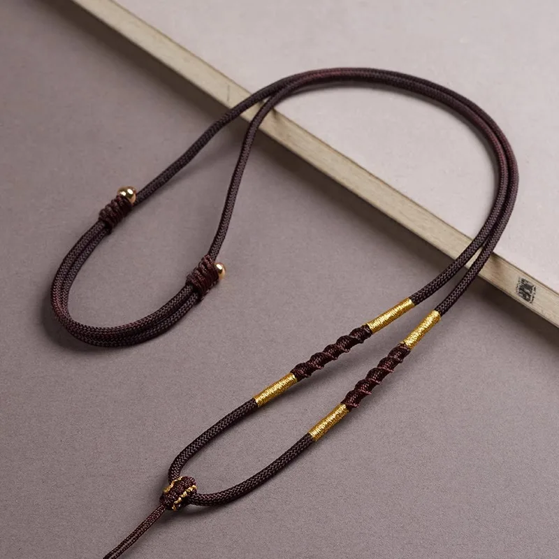

Handwoven Gold Rope Nelace Pendant Cord Men's Women's Jade Drop Buddha Pendant Hanging Rope Eight Treasures Cass Pendant
