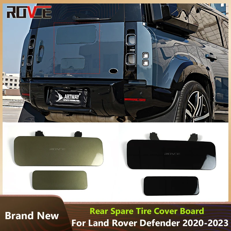 ROVCE Car Rear Spare Tire Cover Board For Land Rover Defender 2020-2023 90 110 Protective Cover Car Trunk Tailgate Decoration