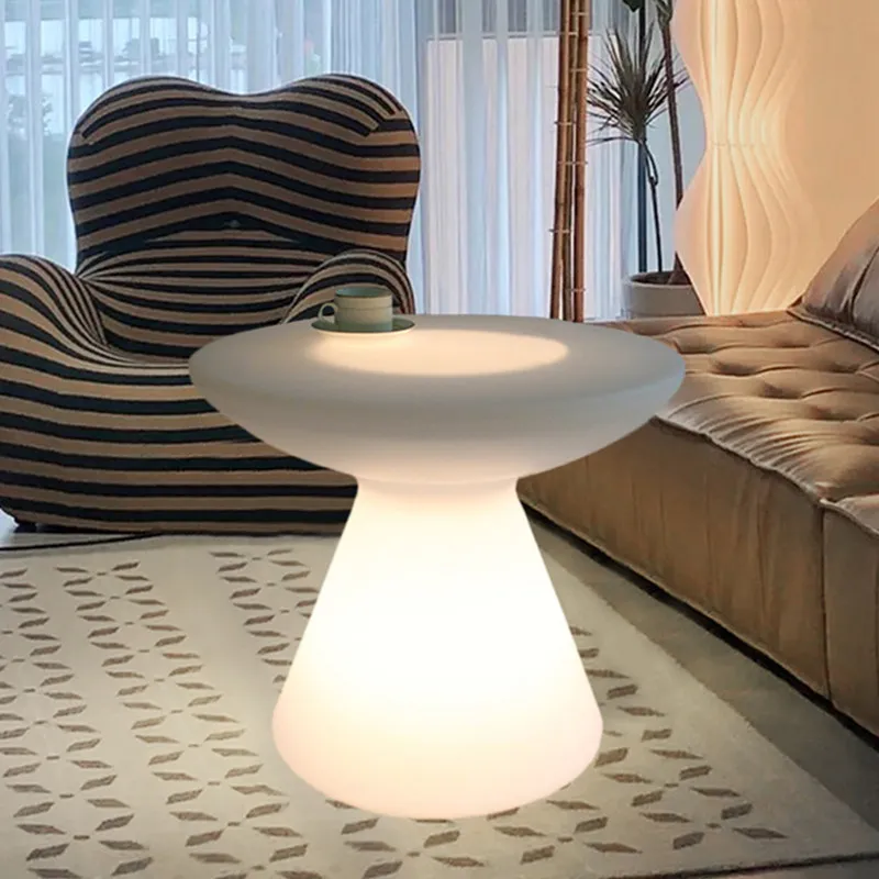 Home Decor Creative Luminous Round Table Coffee Tables Floor Decor Bedroom Nightstand Living Room Tea Tables Housewarming Gifts