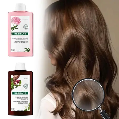 Imagen 2 del producto KLORANE Champú a base de plantas Control de aceite de ortiga, peonía calma el enrojecimiento, la quinina previene la caída del cabello fortalece las raíces del cabello