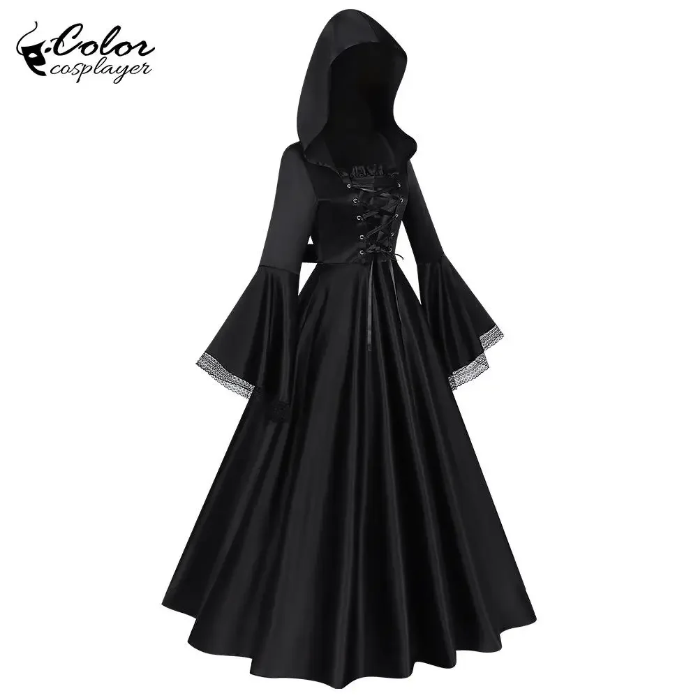 Halloween Gown Black Witch Cosplay Costume Ghost Bride Robe Women Hooded  Dress Medieval Dress Gothic Long Dress European Clothes - AliExpress  200000532