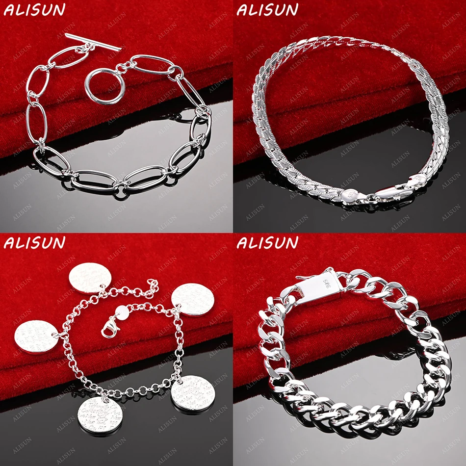 

ALISUN 925 Sterling Silver Design Bracelets For Women Men Charm Trend Birthday Gifts Fashion Party Fine Jewelry