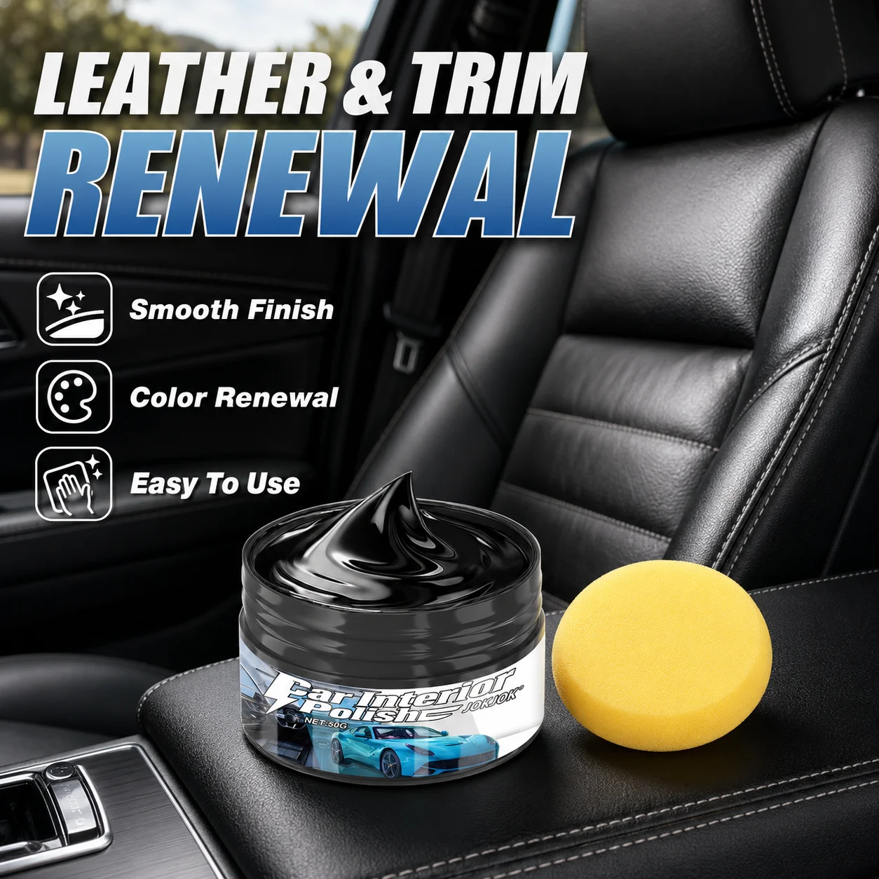 Car Plastic Restorer, Returns to Black Shine, Long-Lasting Coating, Leather Refurbishment Agent, Car Polishing and Cleaning Pro