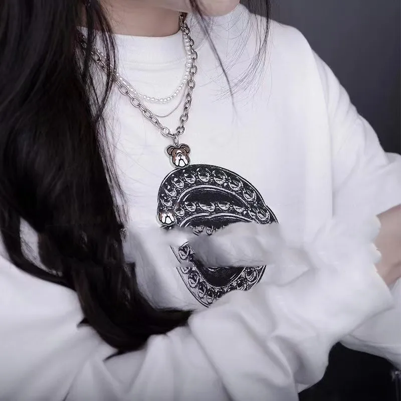 قلادة الكلب سيئة الكلب الأقلية تصميم الهيب هوب أزياء للأزواج اليابانيين المعلقات #4