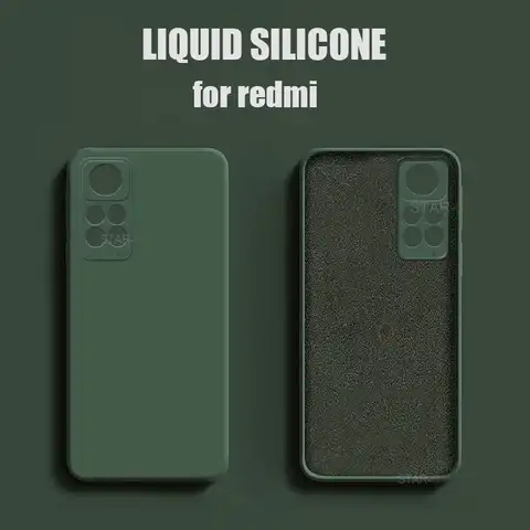 Liquid Silicone Case On For Xiaomi Redmi Note 11 4g Note11 Pro 5g 11s 11pro Note10 10 S 9 8 7 Original Soft Cover Xiomi