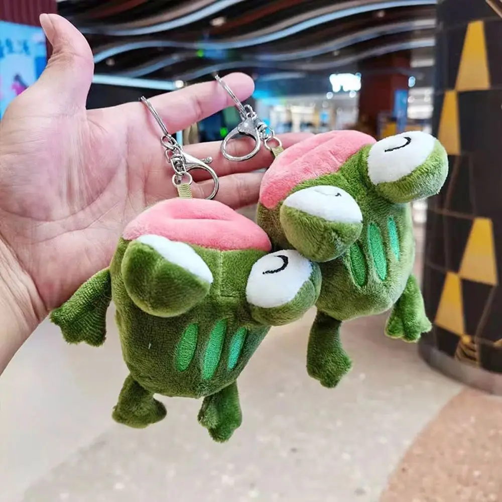 Backpack Pendant Soft Toy Plush Pendant Stuffed Animals Big Mouth Frog Doll Stuffed Toys Plush Keyring Plush Keychain