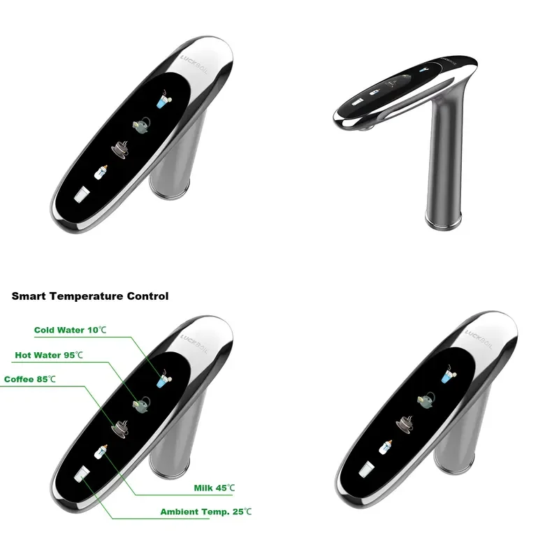 High Quality Stainless Steel Electric Hot & Cold Water Mixer Kitchen Faucet LED Temperature Display for Outdoor Use