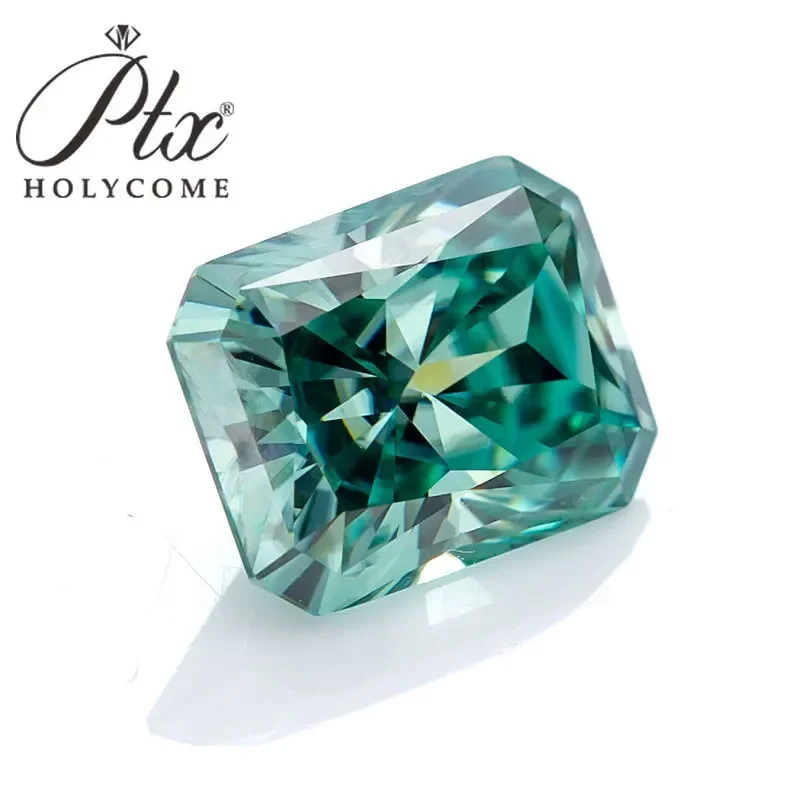 PTX Radiant Green 100%Moissanite Stone Top Quality GRA VVS1 Loose Gemstones Brilliant Cut Factory Wholesale Price Jewelry Making