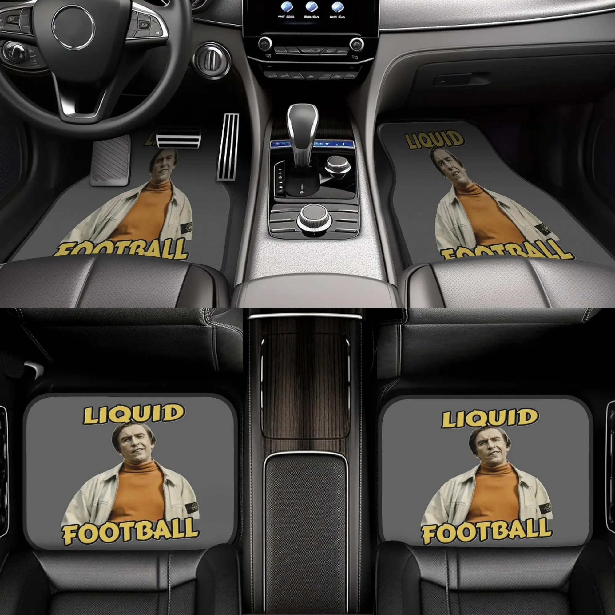 Set Of 4 Alan Partridge T-Shaped Pillows For Car Floor Mats, Made From Sturdy Polyester Fiber, Suitable For Vehicles, Perfect As