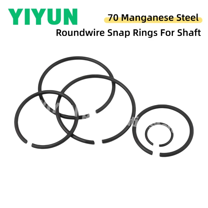2-200pcs 70 Manganese Steel Roundwire Snap Rings For Shaft M4-M140 C-Type External Retaining Circlips Stop Rings Lock Washers