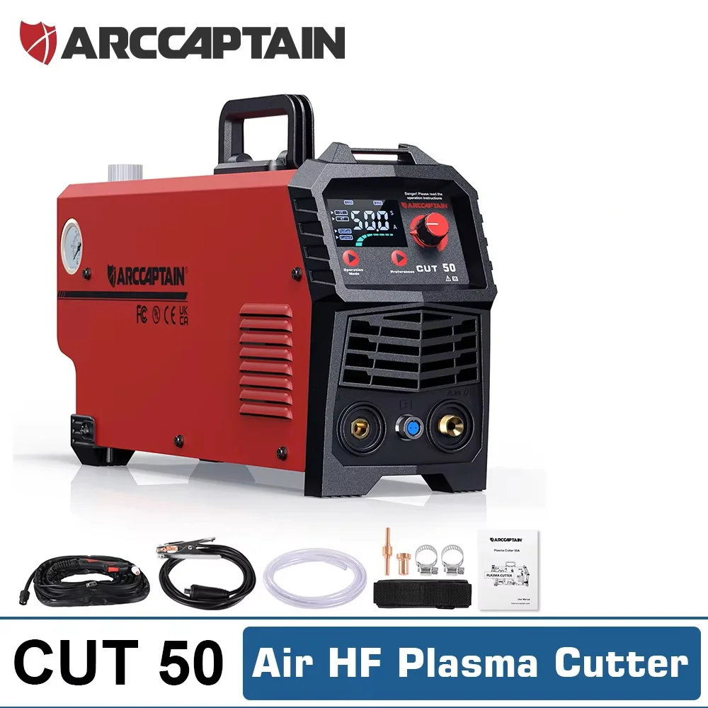 ARCCAPTAIN Plasmasnijder Pilot Arc 220V 50A DC Inverter IGBT LED Display 2T 4T Air HF Contactloze Snijmachine voor huishoudelijk gebruik