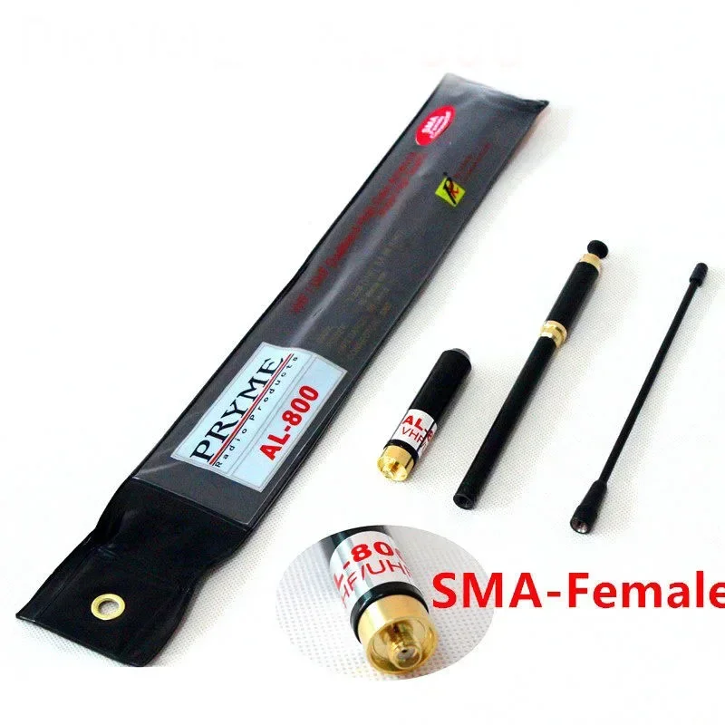 PRYME AL800 SMA-F 암, SMA 수, BNC 144, 430MHz, 듀얼 밴드 AL-800, 고이득 텔레스코픽 안테나, 켄우드 야에스 바오펑 라디오용