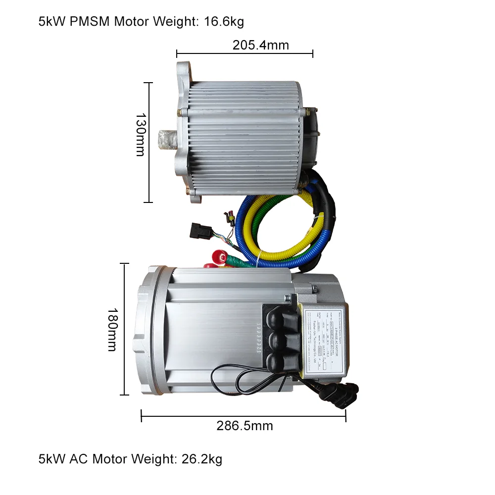 5kW 60V Permanent Magnet Synchronous Motor, Controller, Accelerator